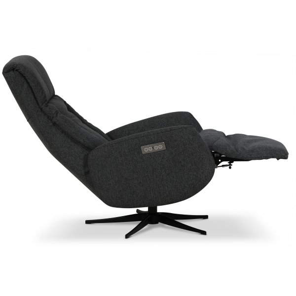 Marb�ck lyx reclinerf�t�lj (2 el-motorer) inbyggt fotst�d - M�rkgr�tt tyg