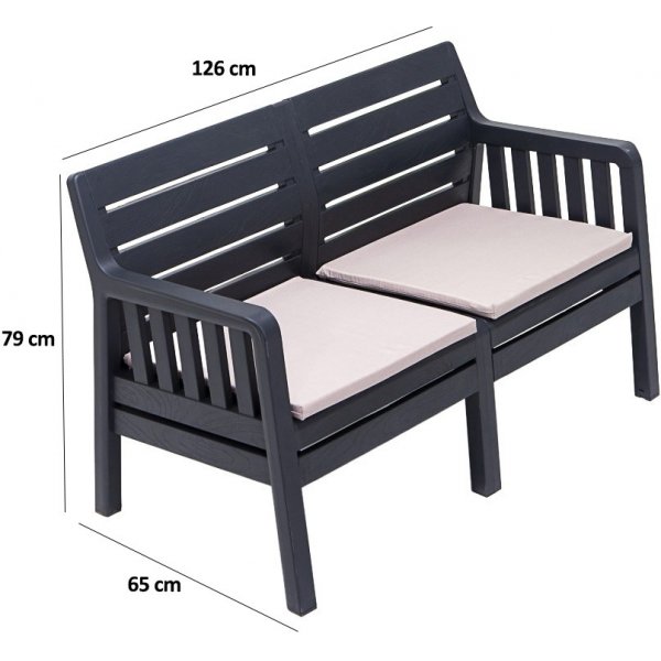 Canapé 2 places Lara - Anthracite Canapé 2 places Lara - Anthracite