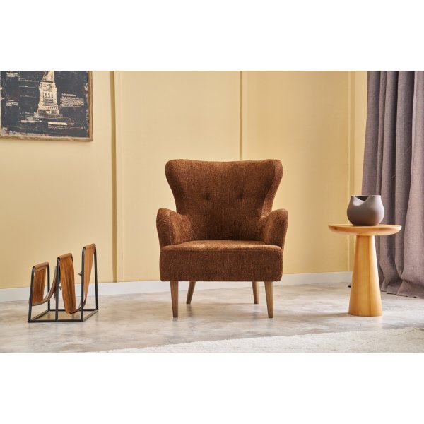 Fauteuil Karina - Marron/cuivre Fauteuil Karina - Marron/cuivre