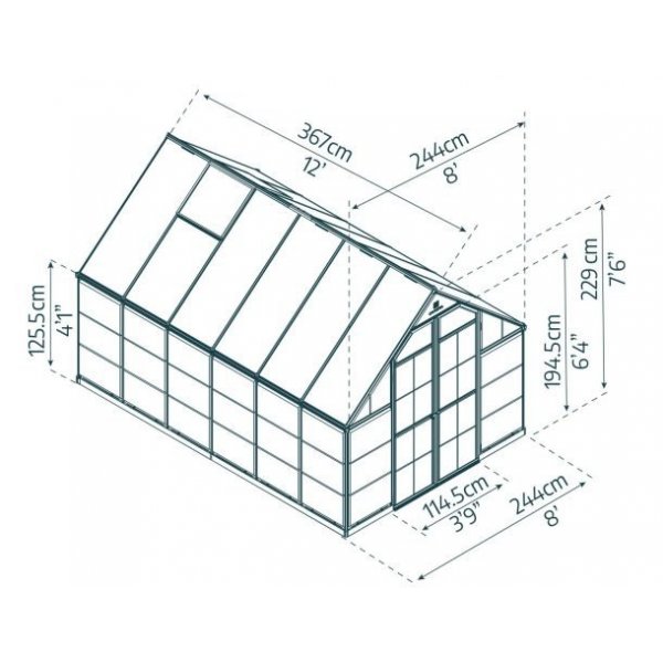 Växthus Balance Silver - 8,8 m² Växthus Balance Silver - 8,8 m²