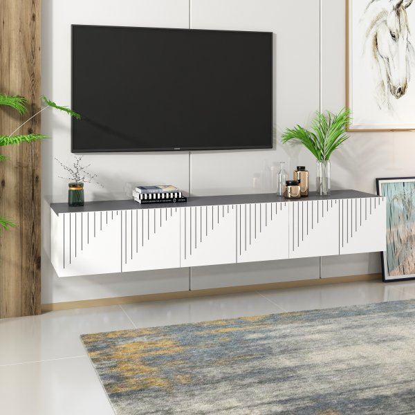 Meuble TV Draw - Blanc/anthracite Meuble TV Draw - Blanc/anthracite