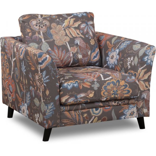 Ekerö fåtölj i blommigt tyg - Eden Parrot Brown Ekerö fåtölj i blommigt tyg - Eden Parrot Brown
