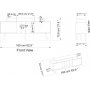 Banc mdia Char - Chne saphir/blanc