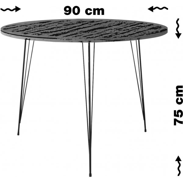 Sandalf eettafel 90 cm - Walnoot + Meubelpoten
