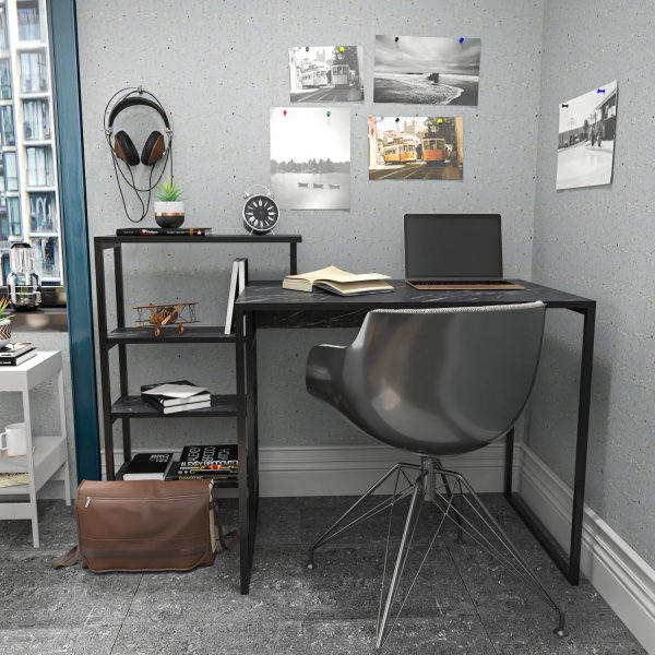 Bureau Rino 133 x 60 cm - Noir Bureau Rino 133 x 60 cm - Noir
