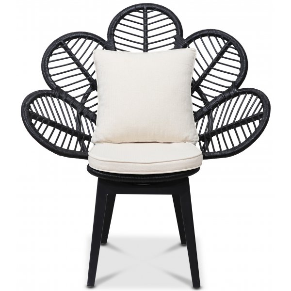 Fåtölj svart/rotting - Peacock + Fläckborttagare för möbler Fåtölj svart/rotting - Peacock + Fläckborttagare för möbler