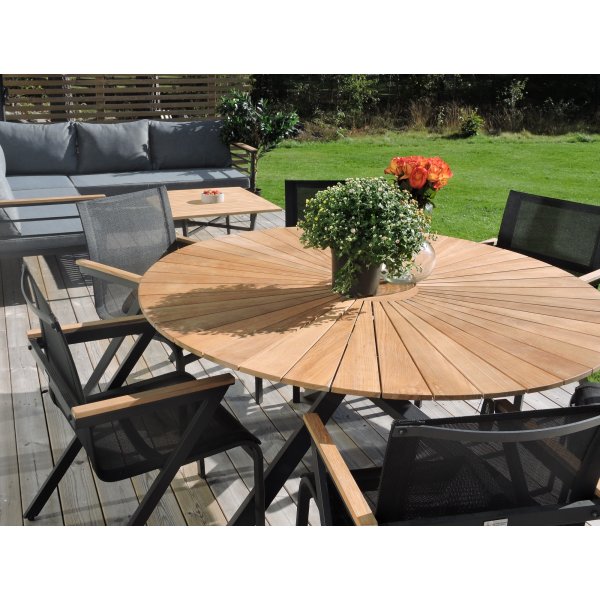 Mexico eettafel 140 cm - Zwart/teak