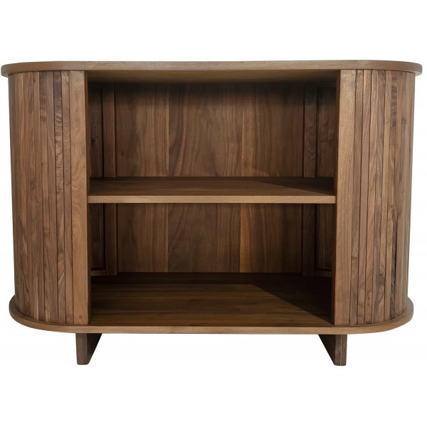 Nova lage boekenkast in walnoot 120x80 cm + Meubelpoten