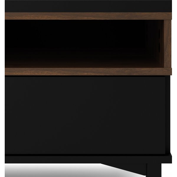 Banc multimédia Roomers - Noir/noyer Banc multimédia Roomers - Noir/noyer