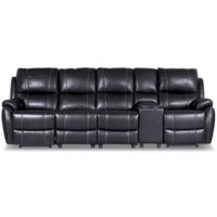 Enjoy Chicago reclinersoffa - 4-sits (el) i svart konstläder (modell H) Enjoy Chicago reclinersoffa - 4-sits (el) i svart konstläder (modell H)