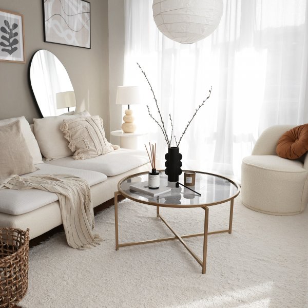 Table basse Sun 83 cm - Or/fume