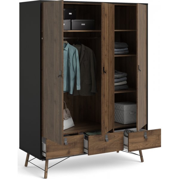 Ry garderob - Svart/valnöt Ry garderob - Svart/valnöt