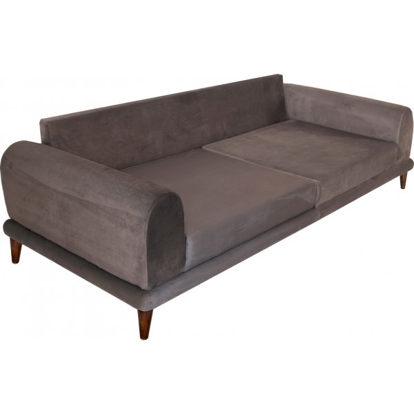 Nero 3-sits soffa - M�rkgr� sammet