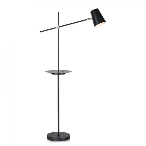 Linear golvlampa med USB - Svart