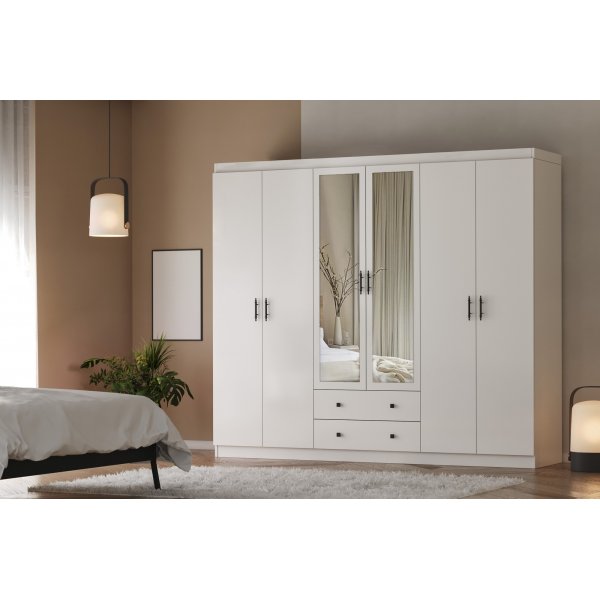 Armoire Lavinia 210 x 50 x 210 cm - Blanc Armoire Lavinia 210 x 50 x 210 cm - Blanc