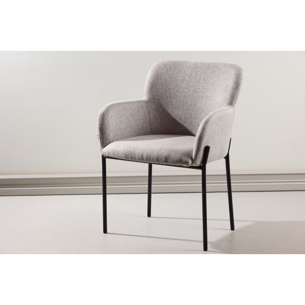 Matstol Vätö i beige tyg - svart stålram Matstol Vätö i beige tyg - svart stålram