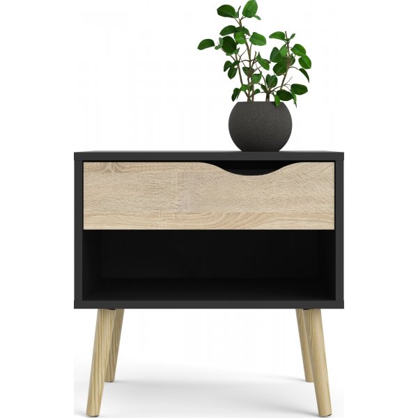 Oslo sngbord - Svart/ek