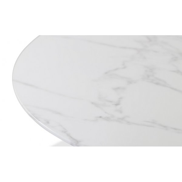 Art runt matbord 110 cm - Marmorerat glas / Svart Art runt matbord 110 cm - Marmorerat glas / Svart