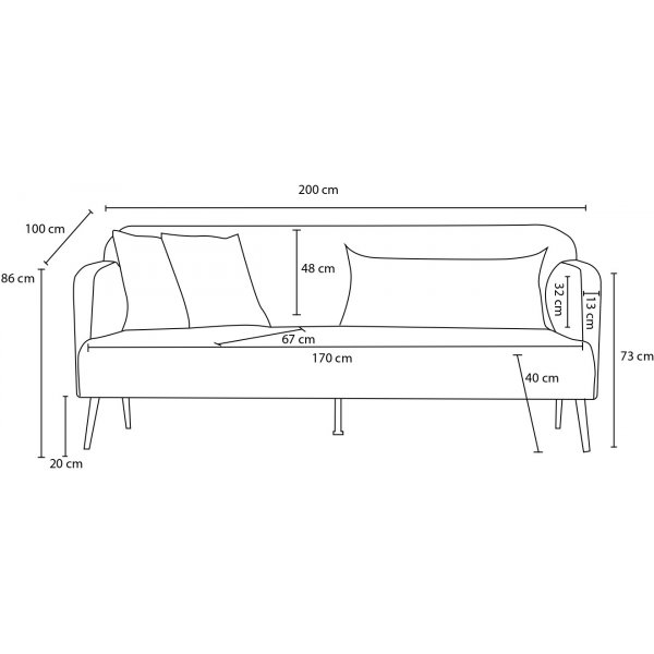 Canap 3 places Revos - Gris