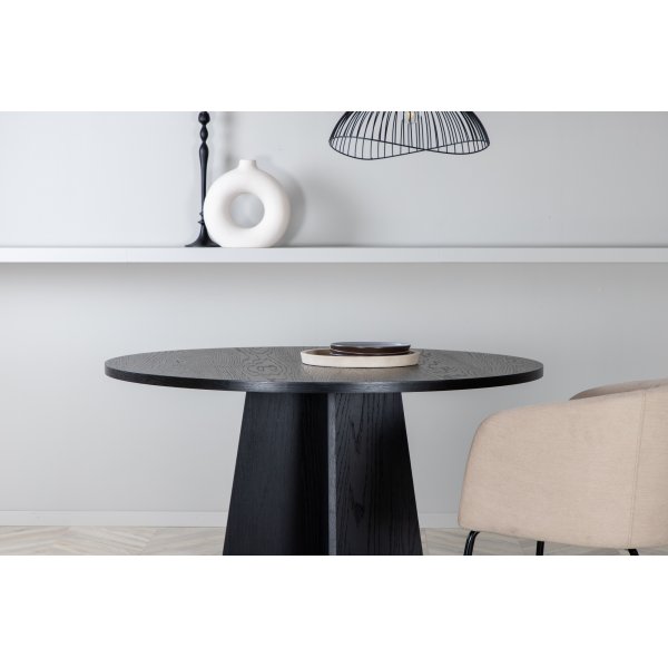 Bootcut eettafel 110 cm - Zwart