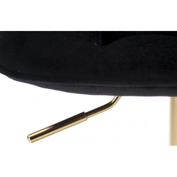 Barstol svart sammet med guldfot - Sitthöjd 62-84 cm Barstol svart sammet med guldfot - Sitthöjd 62-84 cm