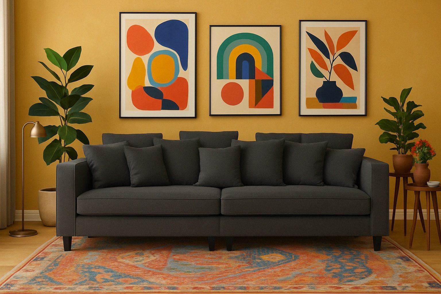 Soffa 4-sits 270 cm antracit tyg - Brandy Soffa 4-sits 270 cm antracit tyg - Brandy