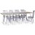 Groupe de restauration Edge; Table  manger en HPL blanc 240x90 cm avec 8 chaises cannes grises Dalsland