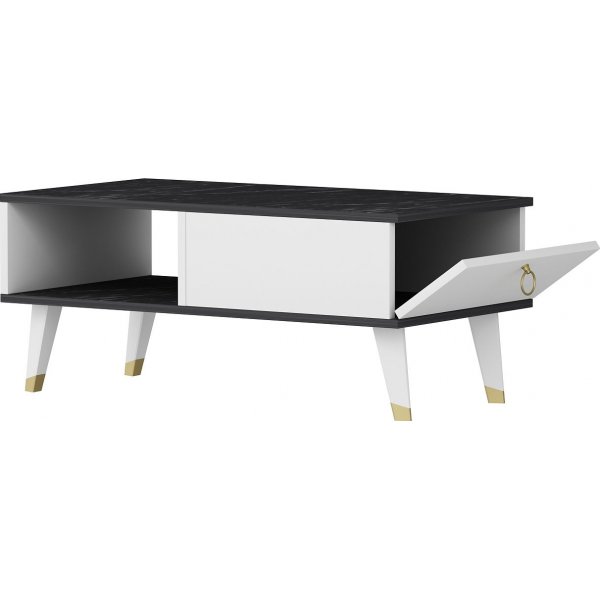 Table basse Delux 90 x 45 cm - Noir/blanc