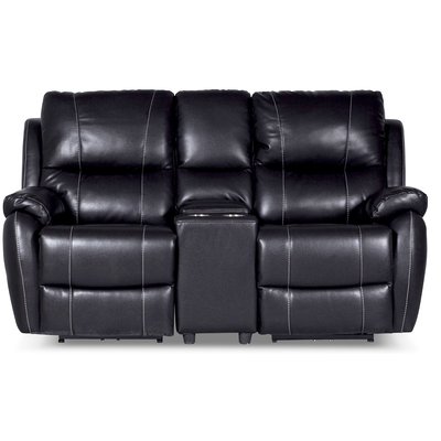 Enjoy Chicago Biosoffa - 2-sits soffa recliner (el) i svart konstläder