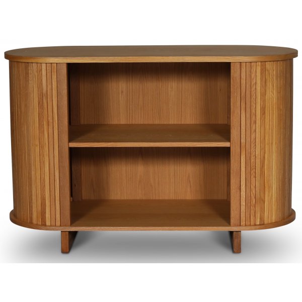 Nova låg bokhylla i oljad ek 120x80 cm + Möbeltassar Nova låg bokhylla i oljad ek 120x80 cm + Möbeltassar