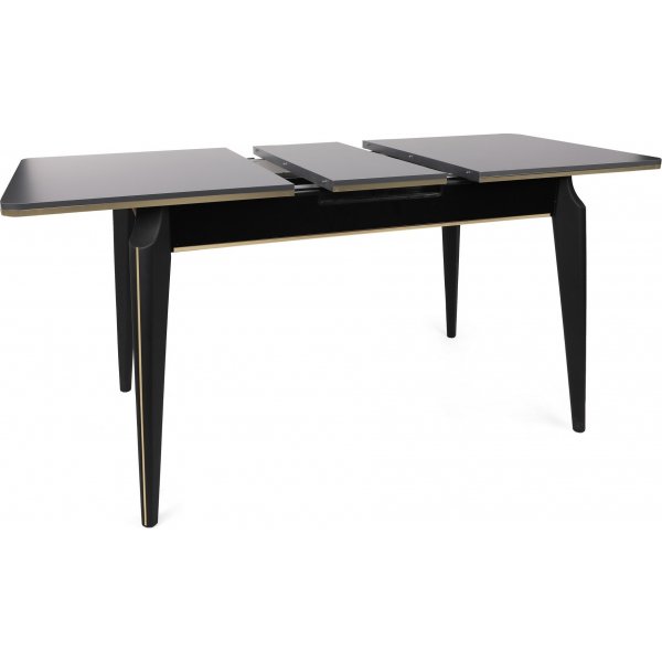Table à manger Estrela 120-180 x 79 cm - Anthracite/or/noir Table à manger Estrela 120-180 x 79 cm - Anthracite/or/noir