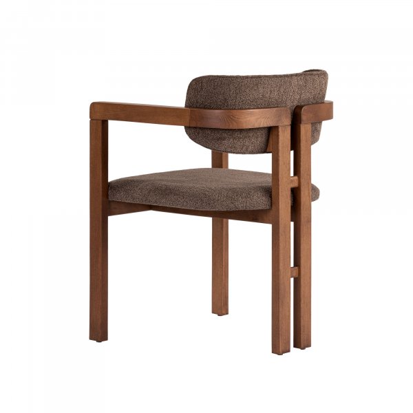 Karmstol Torpin i brun chenille och valn�t