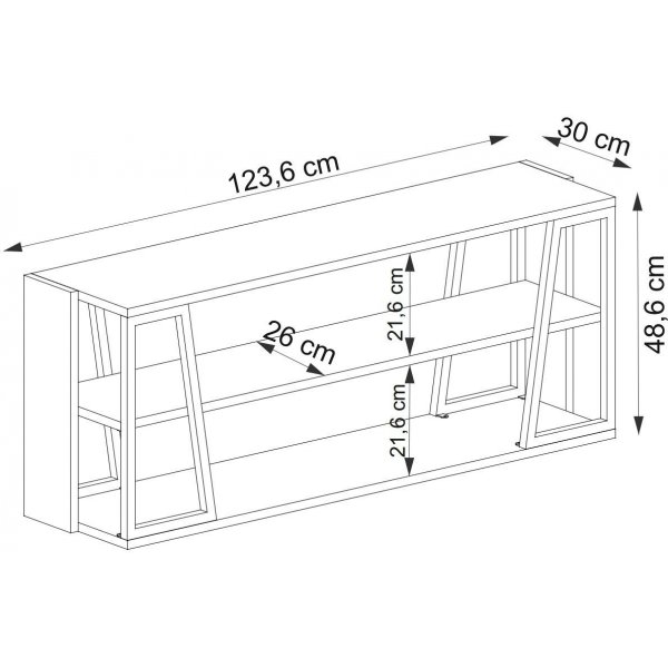 Meuble TV Lissa 123,6 cm - Chne saphir/blanc