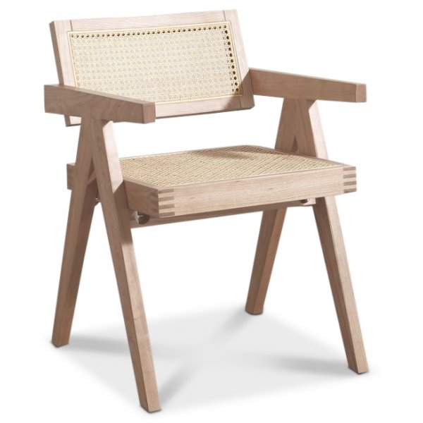 PiPi matgrupp, runt matbord 150 cm inkl 4 st Sara karmstolar - Whitewash + 3.00 x Mbeltassar