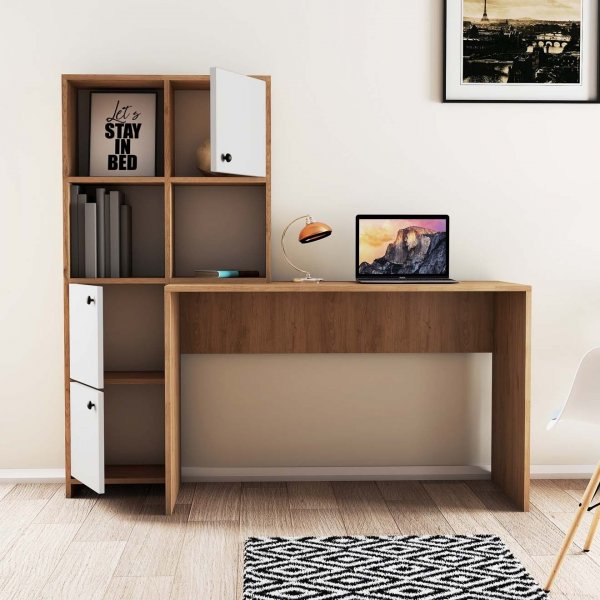 Bureau Silence 156,8 x 51,5 cm, gauche - Chne/blanc