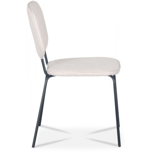 Stol beige tyg med svarta ben + Möbeltassar Stol beige tyg med svarta ben + Möbeltassar