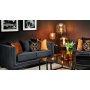 Cloude 2-sits soffa med nitar - Svart (Sammet)