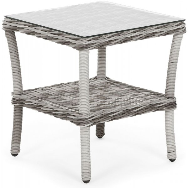 St�llbar f�t�lj Sofia med fotpall & bord - Gr�/gr� melerad