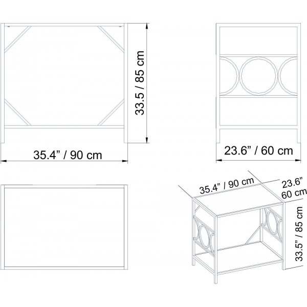 Frederika sidobord 90 x 60 cm - Guld Frederika sidobord 90 x 60 cm - Guld