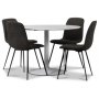 Seat matgrupp, runt matbord med 4 st Smokey matstolar - Vit/Vintage