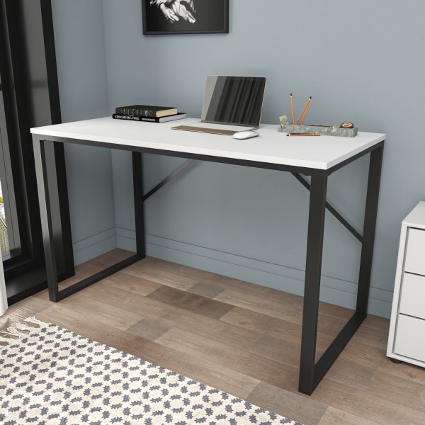 Bureau Layton 120 x 60 cm - Noir/blanc Bureau Layton 120 x 60 cm - Noir/blanc