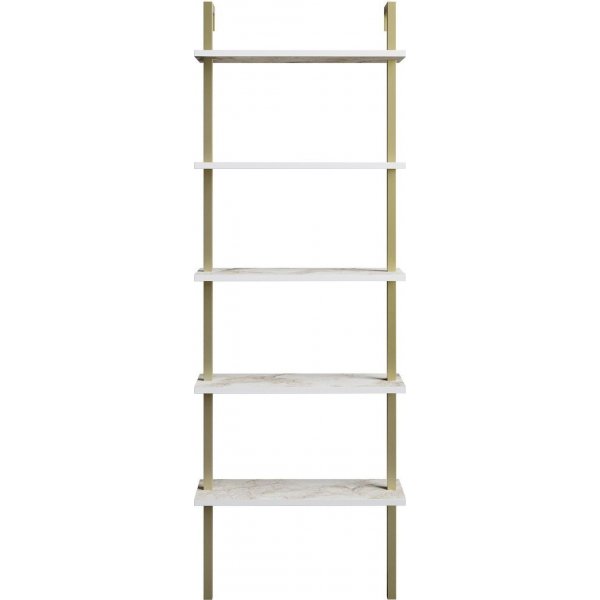 Piante bokhylla - Vit/guld