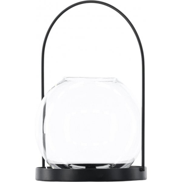 Flora lykta 22 x 14 cm - Svart