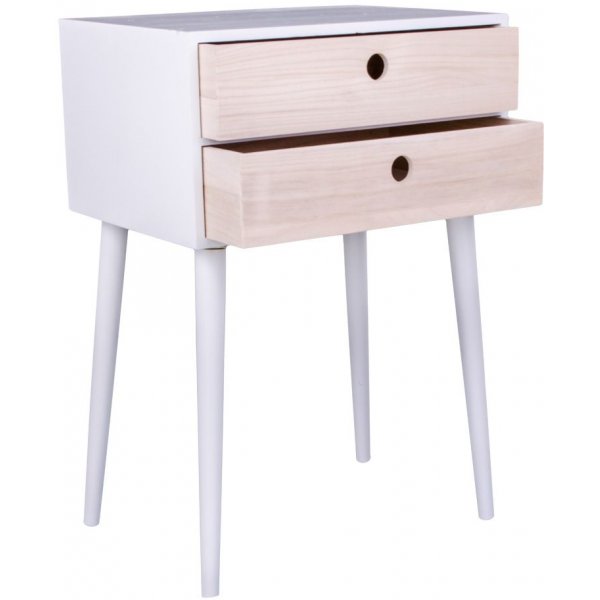 Rimini sngbord - Vit/natur