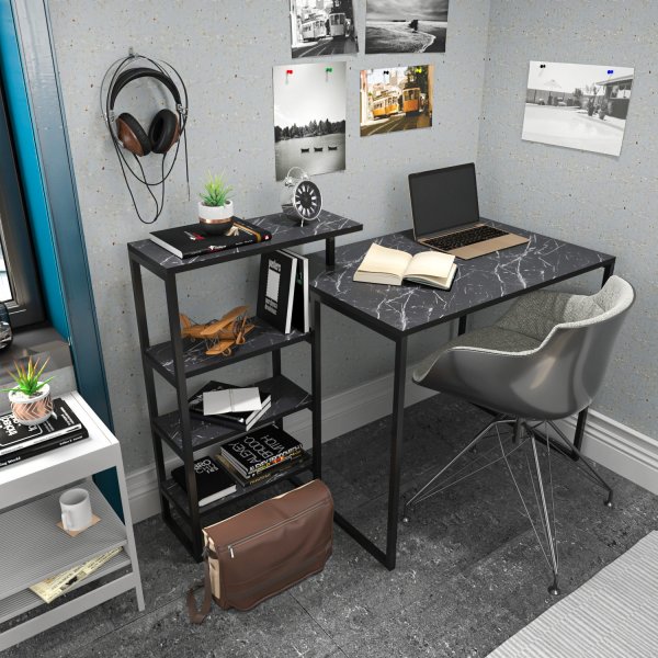Bureau Rino 133 x 60 cm - Noir Bureau Rino 133 x 60 cm - Noir