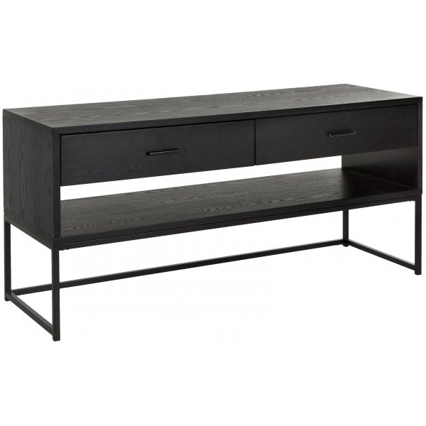 Novis mediabnk 120 cm i svartbetsad ask