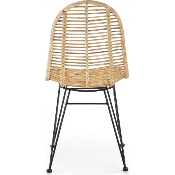 Chaise de salle  manger Juri - Rotin/noir