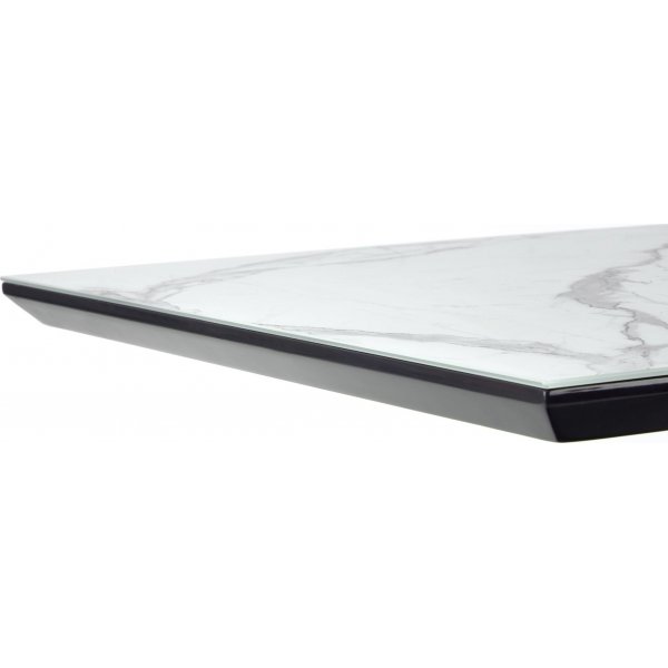 Emilie matbord 160-200 cm - Vit marmor/svart Emilie matbord 160-200 cm - Vit marmor/svart