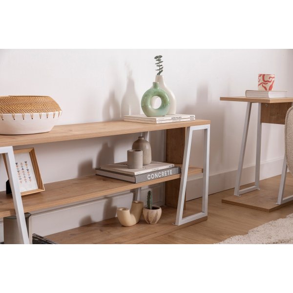 Meuble TV Lissa 123,6 cm - Chne saphir/blanc