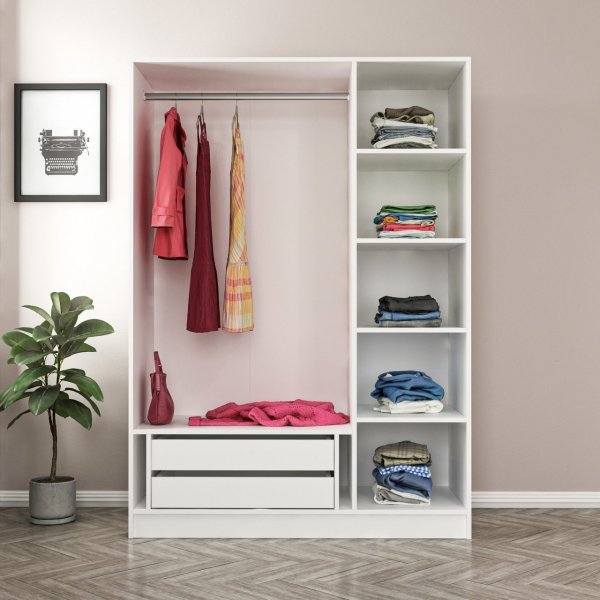 Rizada garderob 135x52x210 cm - Vit Rizada garderob 135x52x210 cm - Vit
